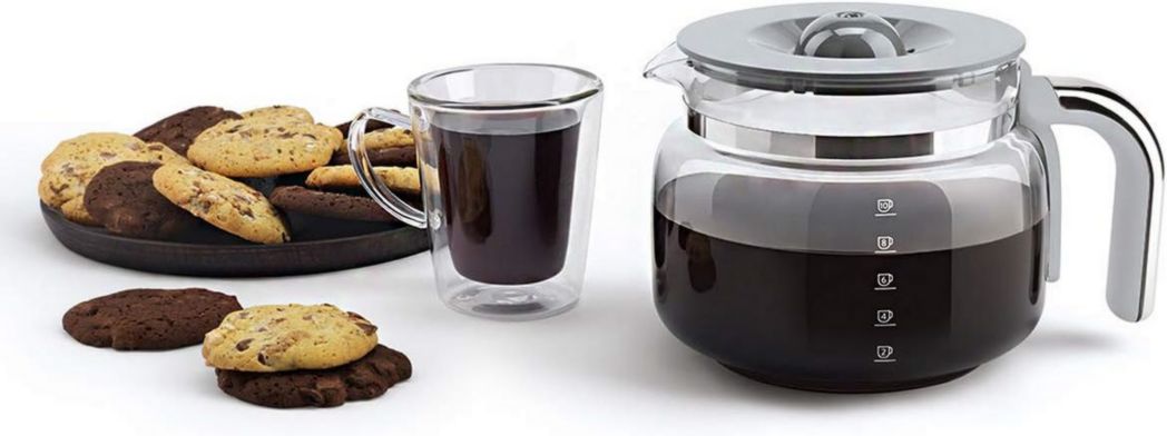 Smeg, DCF02PBEU, cafetière filtre, arôme et démarrage automatique, verseuse en verre jusqu'à 12 tasses, 2 niveaux d'intensité, maintien au chaud, 1050 W, bleu clair pastel