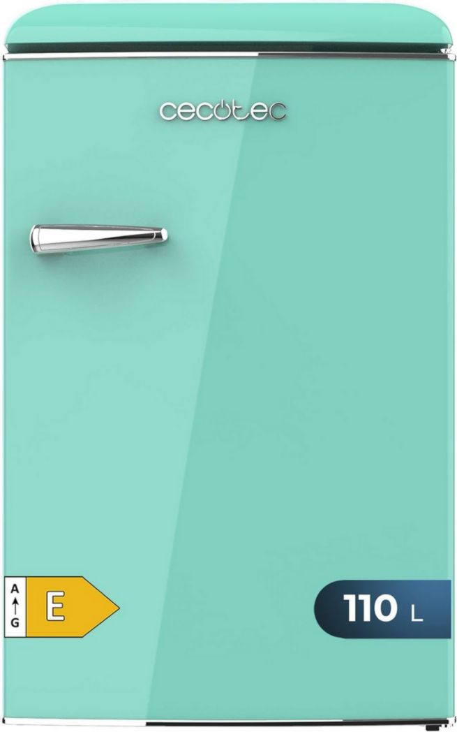 Mini-réfrigérateur Cecotec Bolero CoolMarket TT Origin 45 Rouge. Réfrigérateur de table rétro 45 L, 55 cm de haut, 44,7 cm de large, classe énergétique E, bac à glaçons et poignée chromée, rouge.