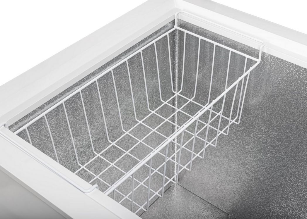 Congélateur coffre professionnel METRO GHF2700S, acier, 188 x 73,5 x 94,5 cm, 700 L, 125 W, 3 paniers, éclairage LED, avec serrure, blanc/gris