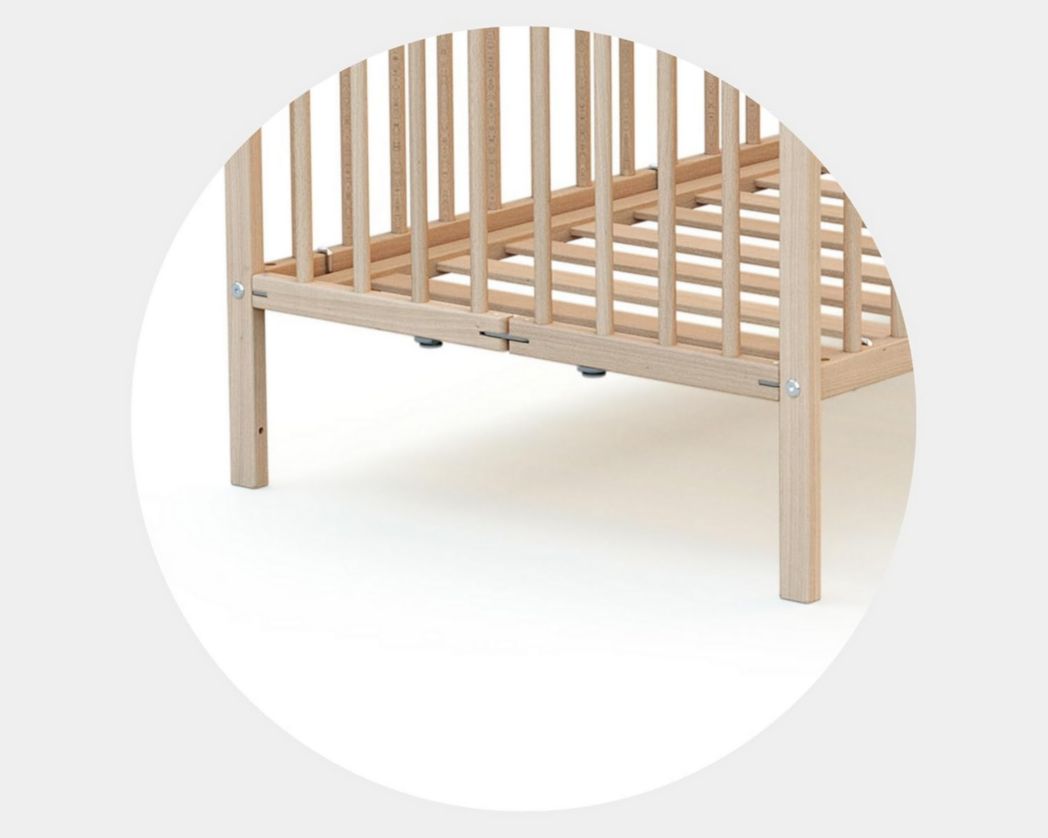 WEBABY - Lit bébé pliant 60 x 120 cm Blanc | Bois massif | Dès la naissance | Confort de couchage | Sommier à lattes | Compact | Transportable | Pliable | Gain de place | Lit de voyage