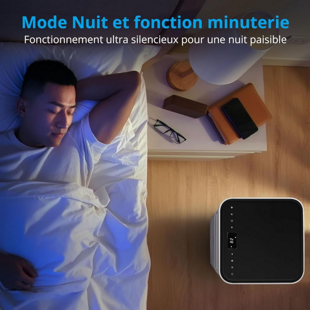 Climatiseur mobile intelligent MEDION P1002 (10 000 BTU, 3 en 1, refroidissement, déshumidification, ventilation, jusqu'à 34 m², kit de joint de fenêtre, mode veille, contrôle Wi-Fi, télécommande, écran, MD 37733)
