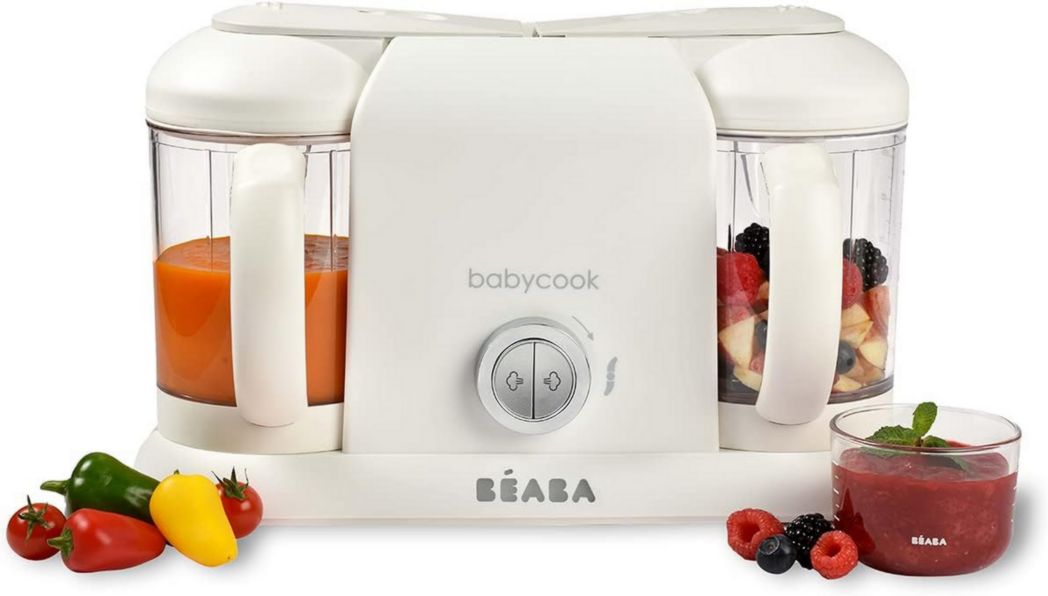 BÉABA, Robot Cuiseur Bébé 4 en 1 Babycook Duo, Mixeur-Cuiseur, Cuisson Vapeur Rapide 15 minutes, Diversification des Aliments, Petits Pots Bébé Maison, Capacité XXL 2200 ml, Noir
