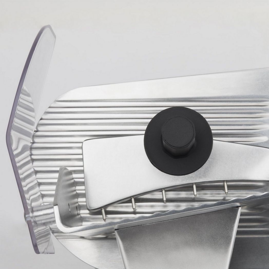 Trancheuse à viande électrique H.Koenig MSX254, Charcuterie, Professionnelle, Précise, Coupe 0-12 mm, Lame 25 cm, Aiguiseur intégré, Grand plateau, 282 tr/min, Rouge