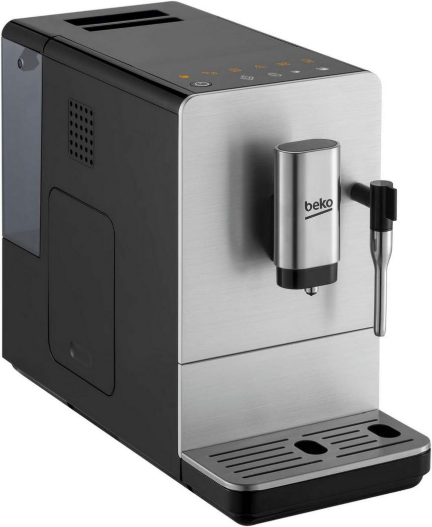 BEKO, Machine à café, expresso automatique, 1350 W / 19 bars, Capacité café : 125 g, Capacité eau : 1,4 L, Système autonettoyant, 5 niveaux de mouture, Arrêt automatique, Façade en acier inoxydable brossé