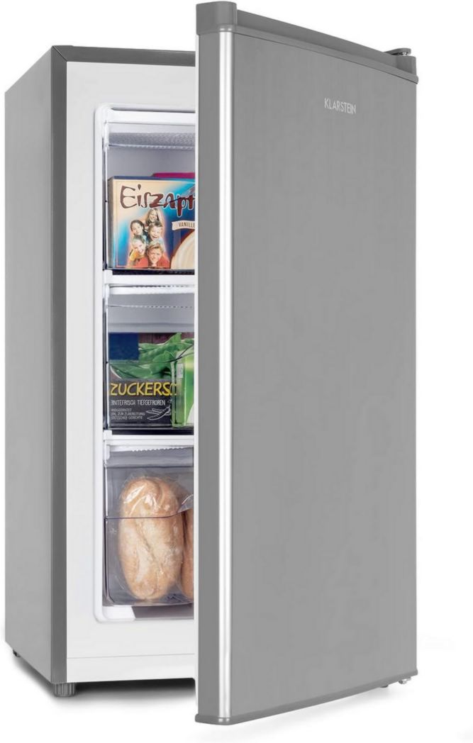 Mini congélateur vertical Klarstein, pour chambre et maison, 64 L, avec étagère, économe en énergie, machine à glaçons et grattoir
