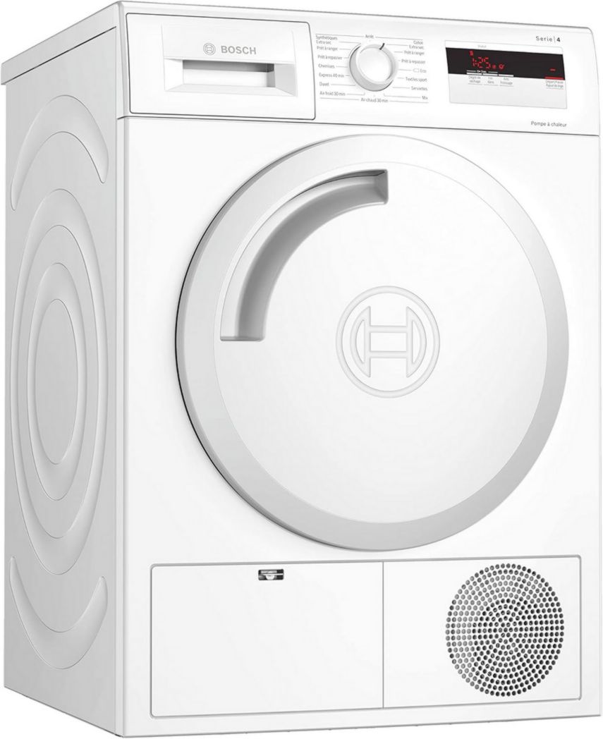Sèche-linge à condensation Bosch WTN85V07FF Série 4 - Silencieux - Pose libre - 7 kg - 112 L - Blanc
