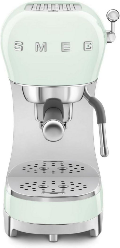 Smeg, ECF02CREU Machine à expresso manuelle, système Thermoblock et buse vapeur, 4 fonctions expresso, plateau amovible, porte-filtre, réservoir d'eau 1 L, dimensions compactes, 1350 W, couleur crème