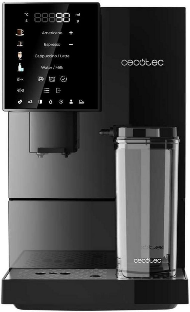 Machine à café super automatique Cecotec Cremmaet Compactccino Black Rose, 19 bars, réservoir à lait, système Thermoblock, 5 niveaux de mouture, réservoir à café de 150 g
