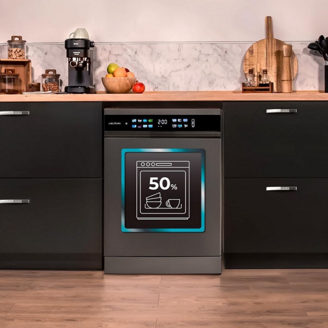 Lave-vaisselle Cecotec 60cm Bolero Aguazero 6700 B Lave-vaisselle blanc, 15 couverts, Classe B, moteur Inverter Plus, O2 Dry, Lavage Dual Zone, Plateau réglable, Turbo Dry+ et Demi-charge.