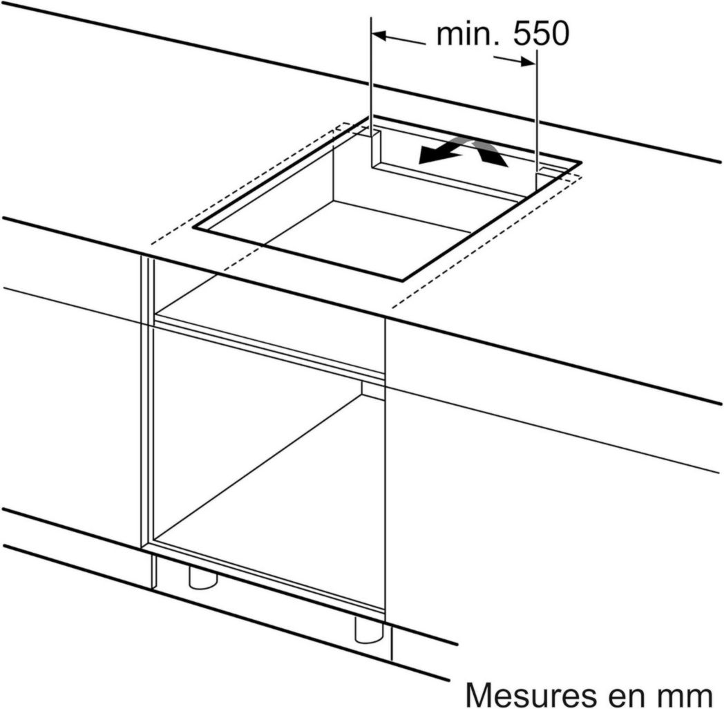 Bosch PUJ611BB5E, Série 4, Table de cuisson à induction, 3 feux, 60 cm, Noir, Sans cadre
