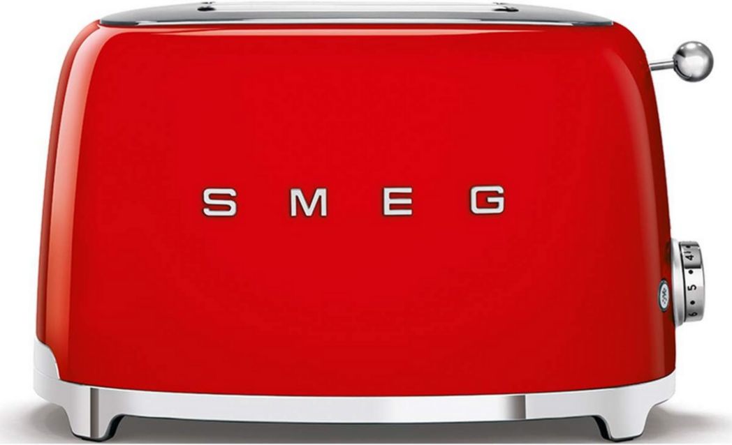 Smeg, Grille-pain 2 tranches TSF01BLEU, 2 fentes 36 mm, 6 niveaux de brunissage, fonctions chauffage, décongélation et bagel, éjection automatique du pain, tiroir ramasse-miettes, 950 W, noir