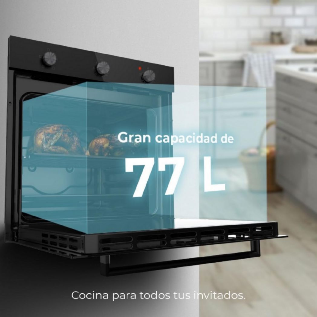 Four encastrable Cecotec Bolero Hexa C134500 Inox A 45 cm. 2600 W, capacité 56 L, basse consommation, 4 fonctions, minuterie, nettoyage vapeur, cuisson vapeur