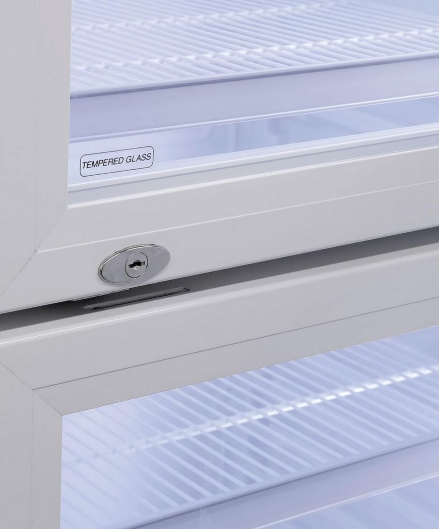 Réfrigérateur à boissons professionnel METRO GSC2360B, acier/verre, 62 x 63,6 x 175,3 cm, 347 L, avec serrure, noir