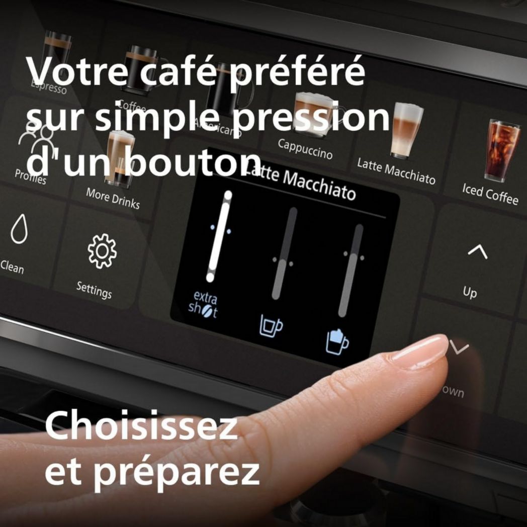 Machine à expresso entièrement automatique Philips série 5500 – 20 boissons chaudes et glacées, carafe LatteGo facile à nettoyer, SilentBrew 40 % plus silencieux, démarrage rapide, noir et argent (EP5546/70)