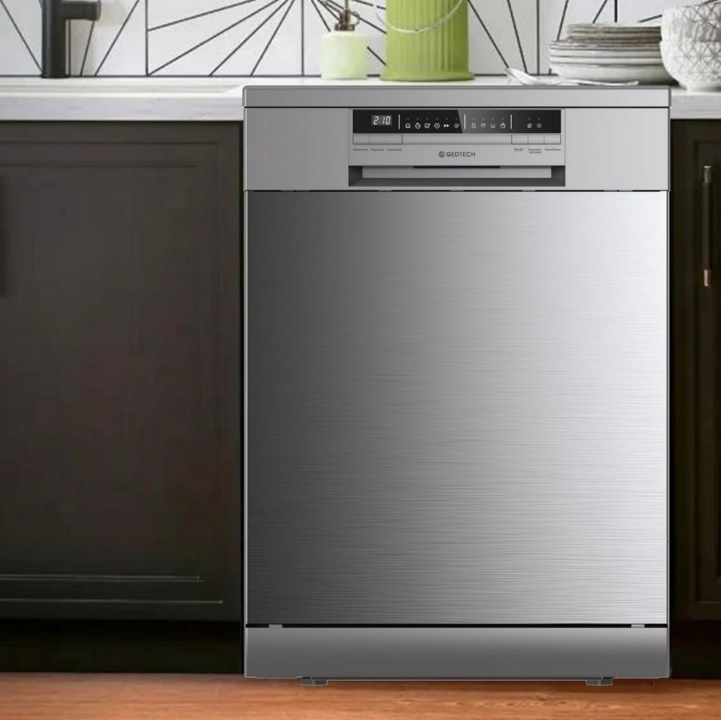 Lave-vaisselle GEDTECH GLV1542DX 15 ch - Tiroir à couverts - 42 dB - Ultra silencieux - Départ différé - Éco - Intensif - Rapide - Faible consommation - Classe C - Inox foncé - Protection enfant