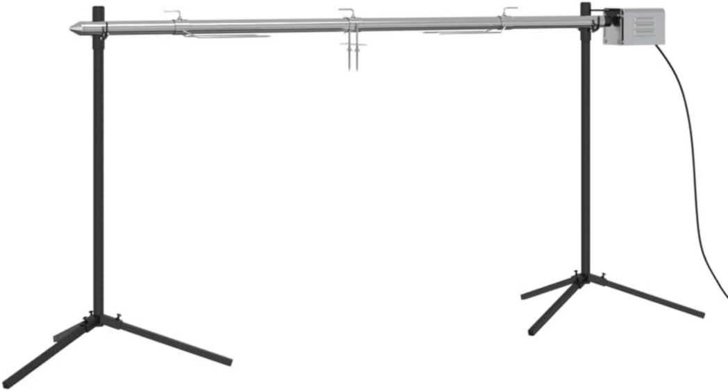 Barbecue automatique vidaXL avec moteur en acier inoxydable 150 x 46,5 x 82,5 cm, grill, fumoir, barbecue d'extérieur, barbecue au charbon de bois, barbecue électrique