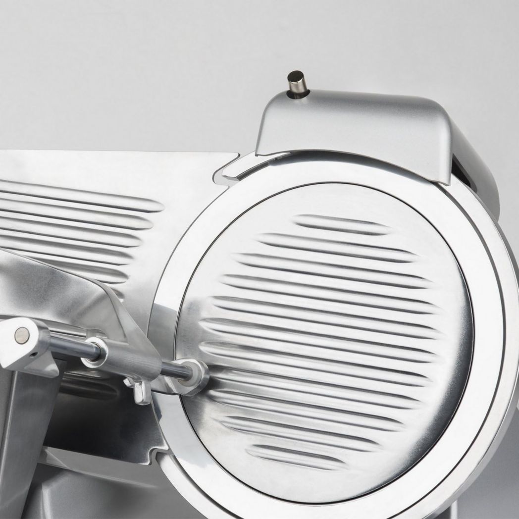 Trancheuse à viande électrique H.Koenig MSX254, Charcuterie, Professionnelle, Précise, Coupe 0-12 mm, Lame 25 cm, Aiguiseur intégré, Grand plateau, 282 tr/min, Rouge