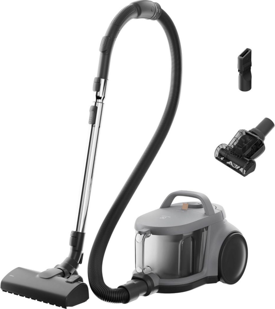 Electrolux Animal 600, aspirateur traîneau sans sac, accessoires pour poils d'animaux, filtration en 6 étapes, gain de place, technologie cyclonique, 55 % de matériaux recyclés, EL61A4UG, gris