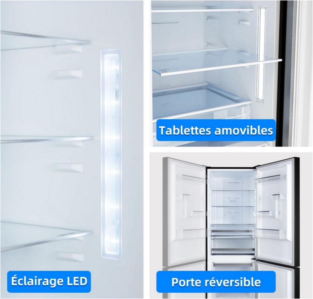 Réfrigérateur congélateur inférieur CHIQ FBM157L42 157 L (109 + 48), largeur 47 cm, Low Frost, 39 dB, portes réversibles, garantie 12 ans sur le compresseur