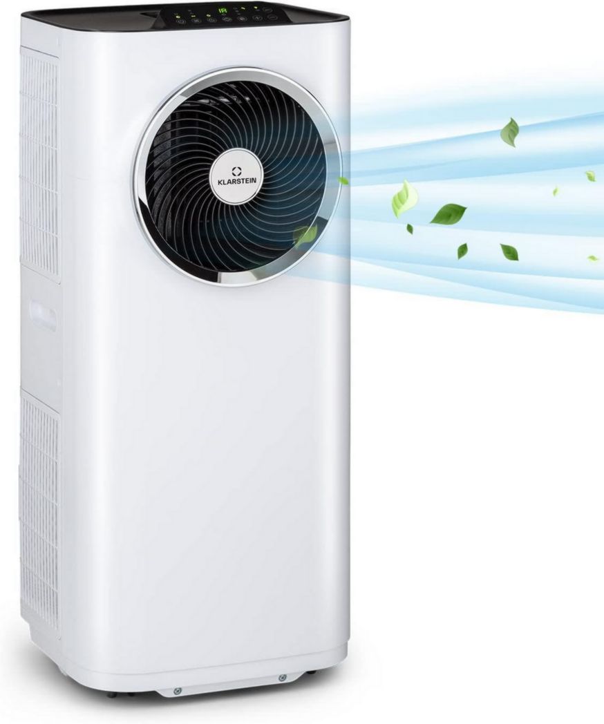 Climatiseur portable silencieux Klarstein, climatiseur portable 5 en 1, mini climatiseur, purificateur et éliminateur d'odeurs, mode nuit, déshumidificateur d'air, faible consommation, 10 000 BTU, climatiseurs