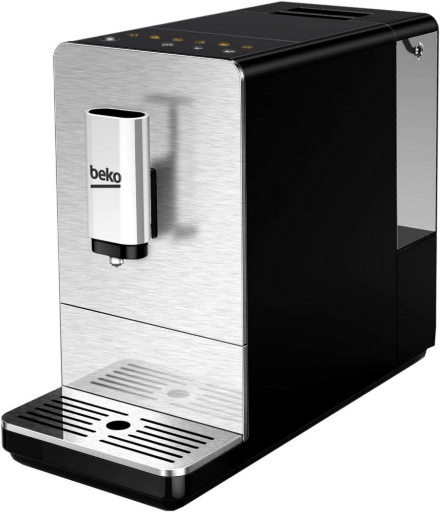 BEKO, Machine à café, expresso automatique, 1350 W / 19 bars, Capacité café : 125 g, Capacité eau : 1,4 L, Système autonettoyant, 5 niveaux de mouture, Arrêt automatique, Façade en acier inoxydable brossé