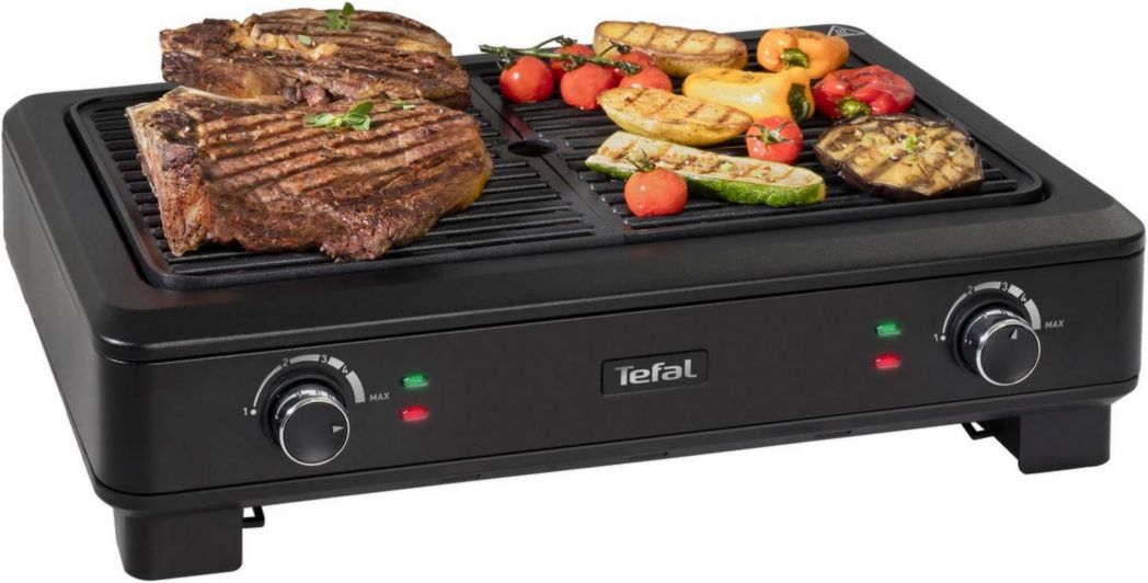 Barbecue électrique d'intérieur Tefal TG900812, presque sans fumée ni odeur, noir, taille unique
