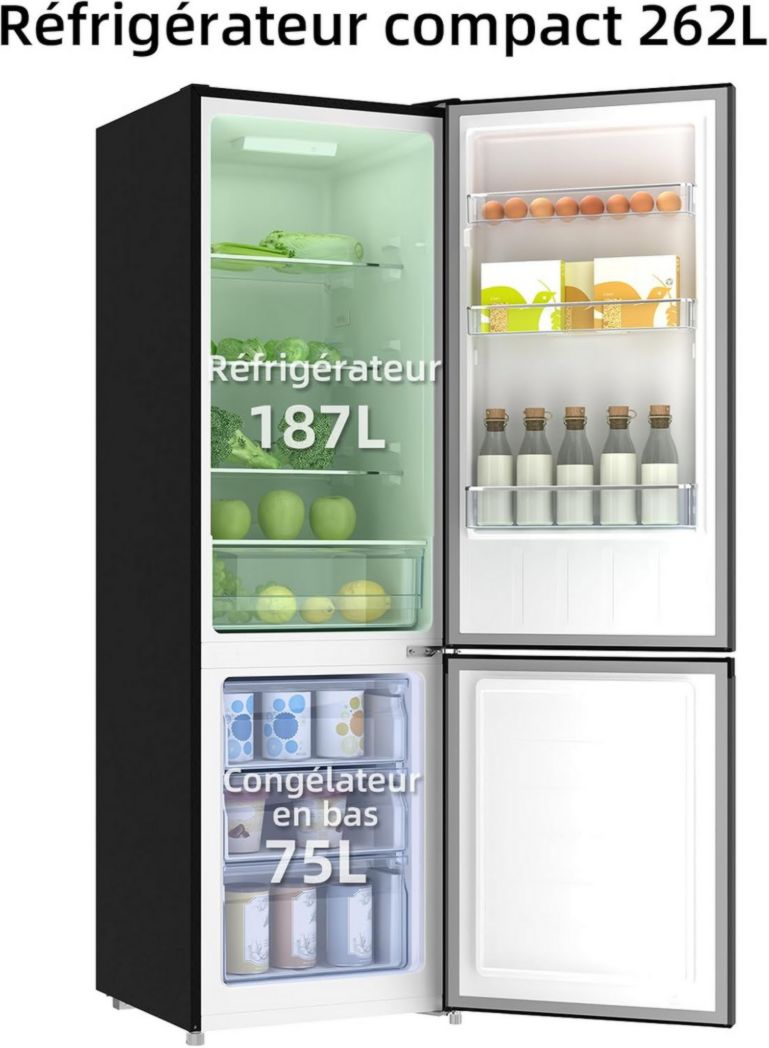 Réfrigérateur congélateur inférieur CHIQ CBM159LEBD 157 litres (109 + 48) Low Frost, faible bruit, refroidissement rapide, faible encombrement