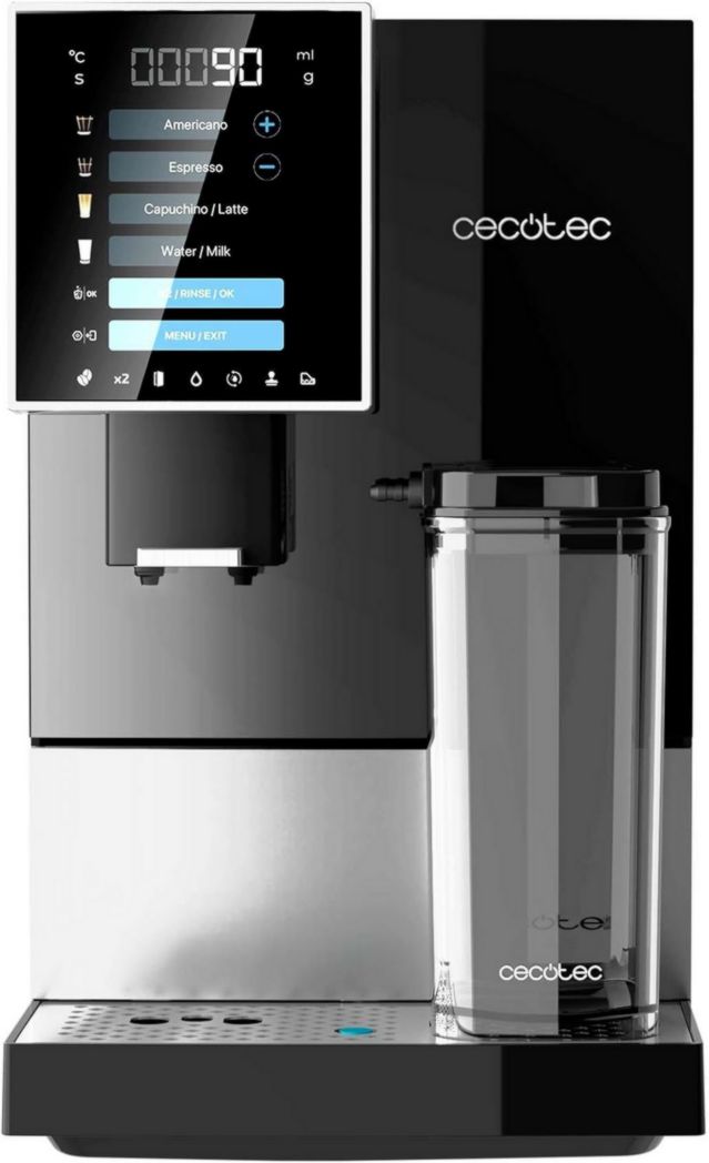 Machine à café super automatique Cecotec Cremmaet Compactccino Black Rose, 19 bars, réservoir à lait, système Thermoblock, 5 niveaux de mouture, réservoir à café de 150 g