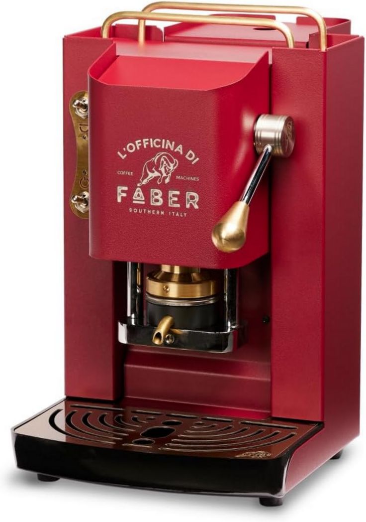 Machines à café Faber | Modèle Pro Total Inox Deluxe | Machine à café à dosettes 44 mm | Pressostat réglable en laiton | Électrovanne standard (laiton)