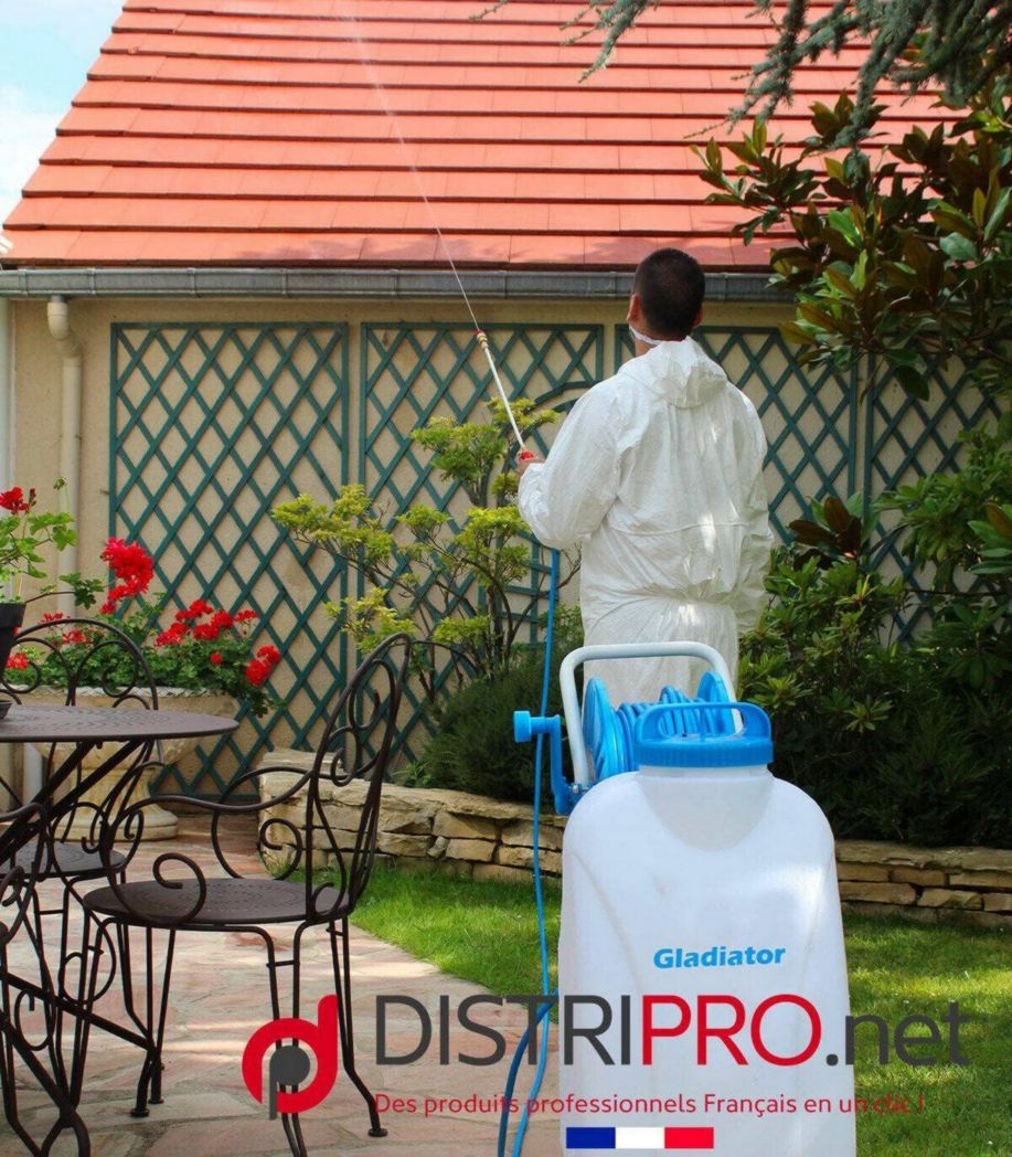 Pulvérisateur électrique 45L sur batterie rechargeable avec sa cloche de pulvérisation – Autonomie 6H – Enrouleur intégré de 30m – Jet puissant jusqu'à 10m pour une pulvérisation précise - Gladiator 2