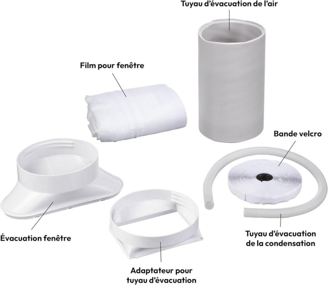 Climatiseur mobile intelligent MEDION P1002 (10 000 BTU, 3 en 1, refroidissement, déshumidification, ventilation, jusqu'à 34 m², kit de joint de fenêtre, mode veille, contrôle Wi-Fi, télécommande, écran, MD 37733)