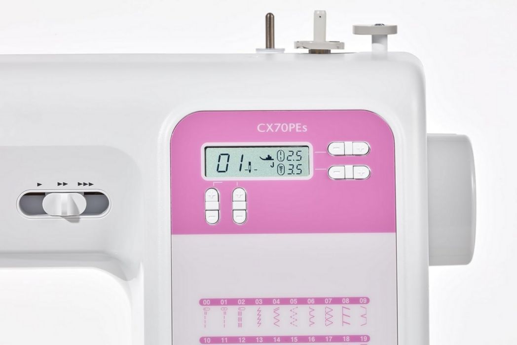 Machine à coudre électronique CS10S, blanche/rouge