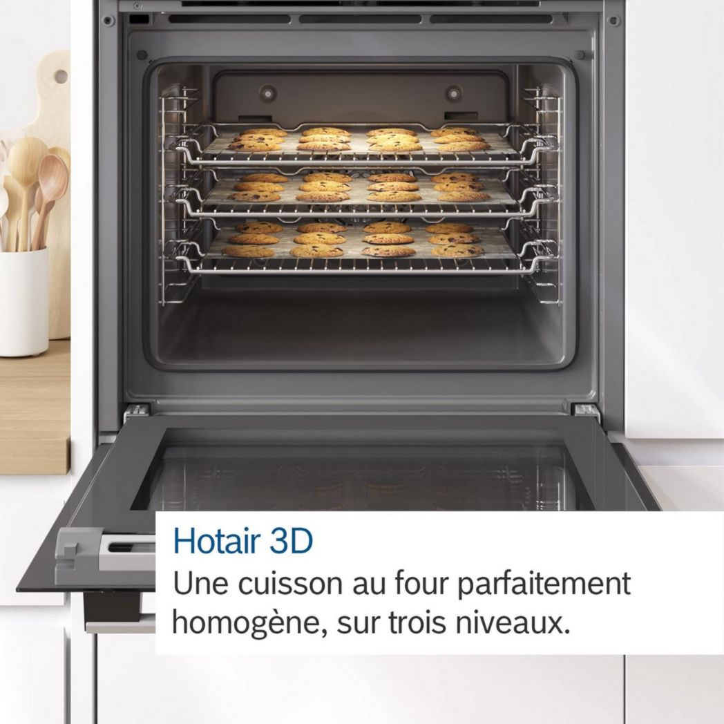 Four encastrable Bosch HBA534BR0 Série 4 - Four multifonction - EcoClean - 3400 W - Grande capacité 71 L - Noir