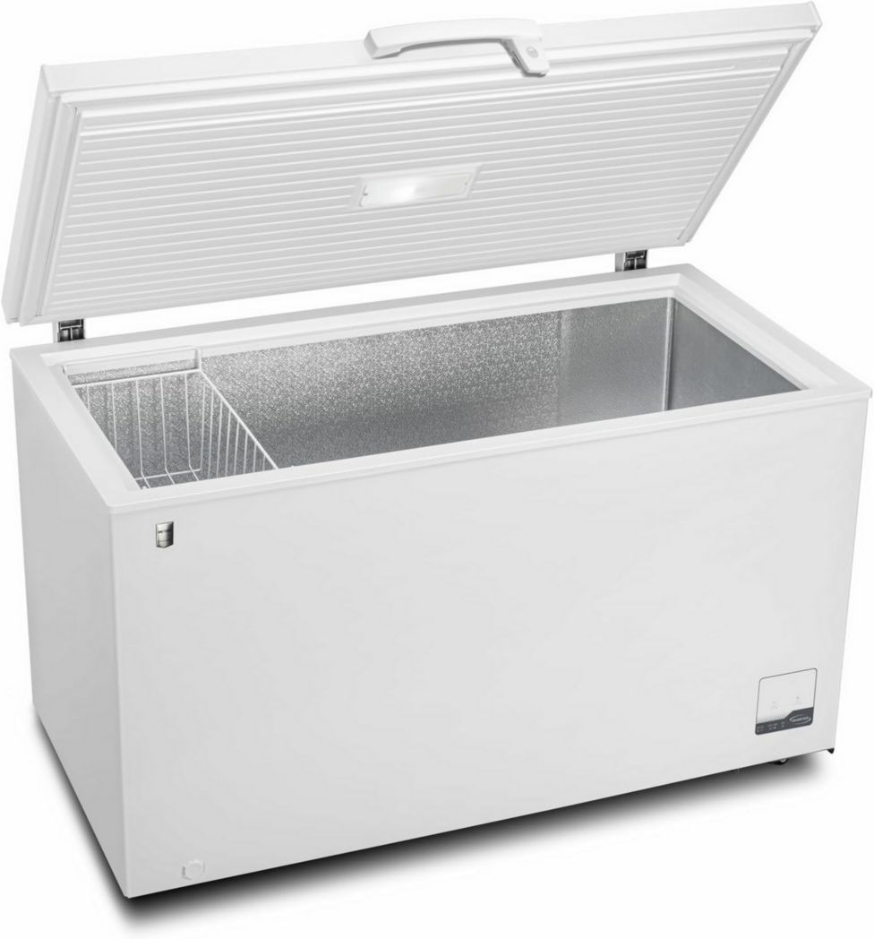 Congélateur coffre professionnel METRO GHF2700S, acier, 188 x 73,5 x 94,5 cm, 700 L, 125 W, 3 paniers, éclairage LED, avec serrure, blanc/gris