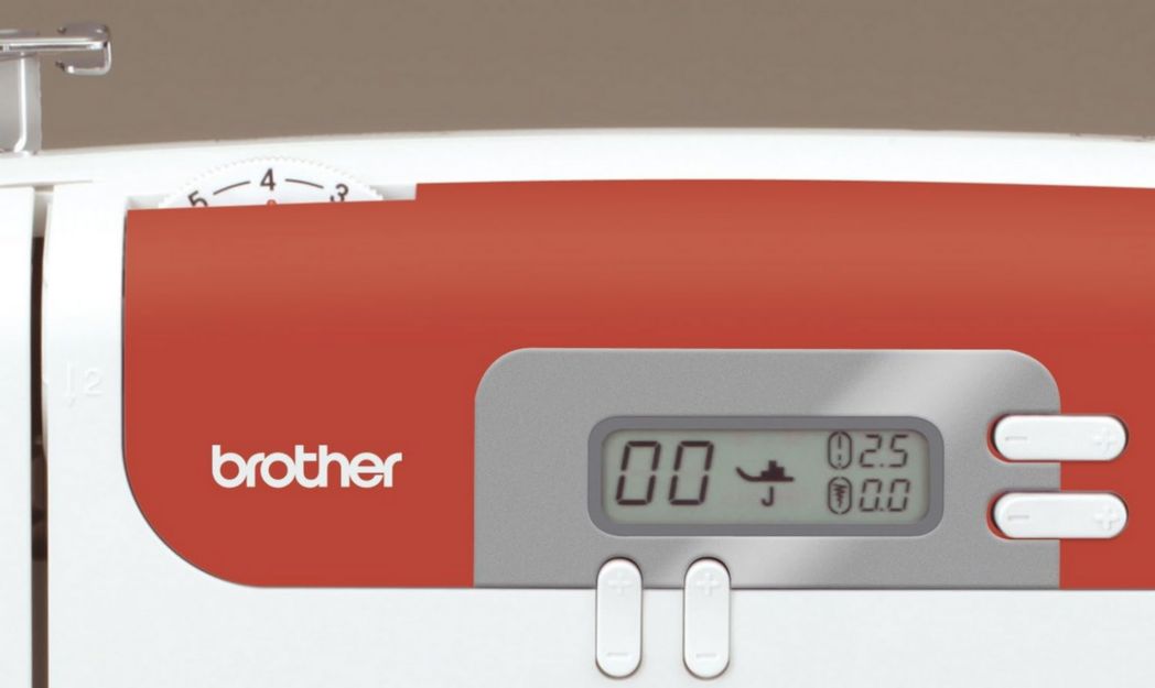 Machine à coudre électronique CS10S, blanche/rouge