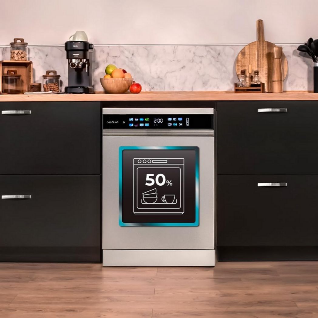 Lave-vaisselle Cecotec 60cm Bolero Aguazero 6700 B Lave-vaisselle blanc, 15 couverts, Classe B, moteur Inverter Plus, O2 Dry, Lavage Dual Zone, Plateau réglable, Turbo Dry+ et Demi-charge.