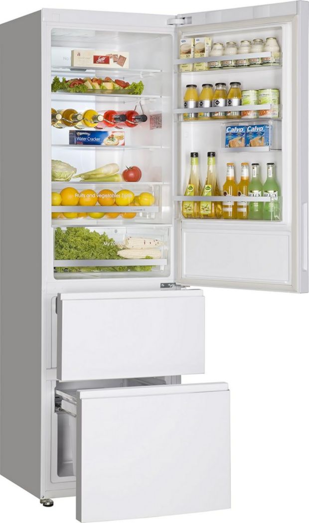 Réfrigérateur/Congélateur Haier A2FE735CFJ - Efficacité énergétique A++ - Hauteur : 190 cm - Capacité : 347 l - Tiroirs de congélation 3D - Aspect inox.