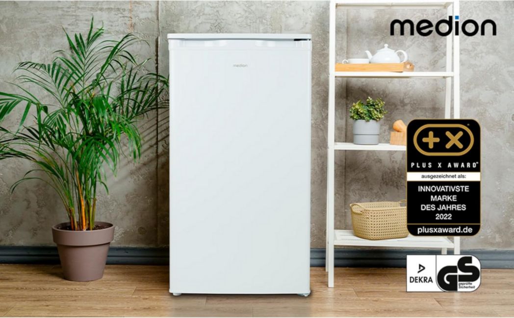 Congélateur MEDION (64 litres, hauteur 85 cm, 3 tiroirs transparents, charnière de porte réversible, MD37688)