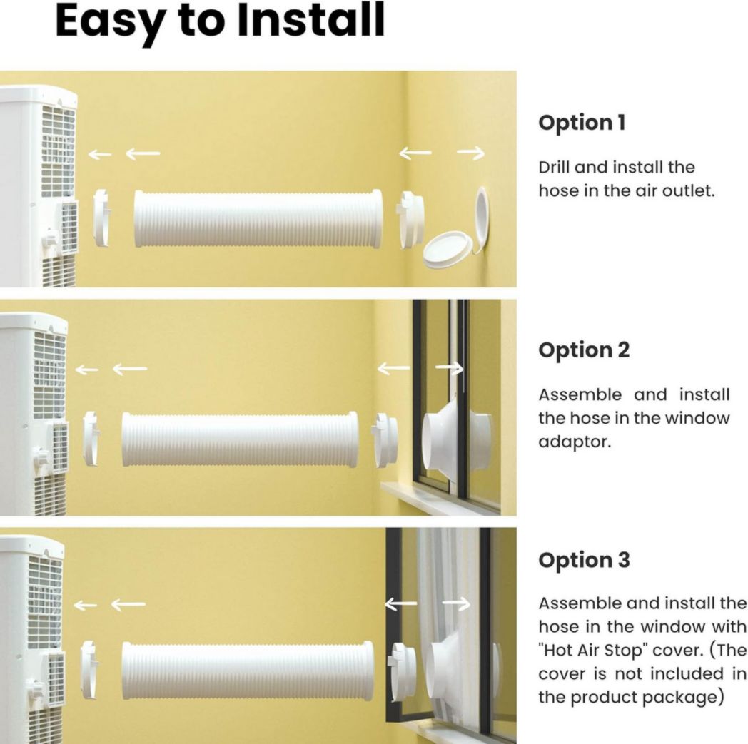 Climatiseur portable COMFEE' 9000 BTU/h 2,6 kW, 3 en 1, refroidisseur, déshumidificateur, ventilateur, fonction Follow me, minuterie, mode nuit, pour salon et maison de 33 m³/88 m³, MPPH-09CRN7, R290