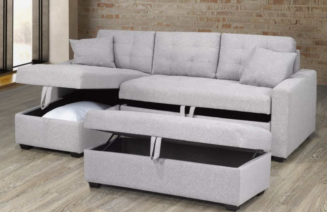 SECTIONNEL DE RANGEMENT AVEC POUF (Mtl Furniture)