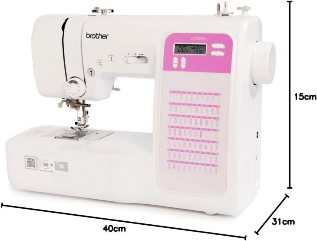 Machine à coudre électronique CS10S, blanche/rouge