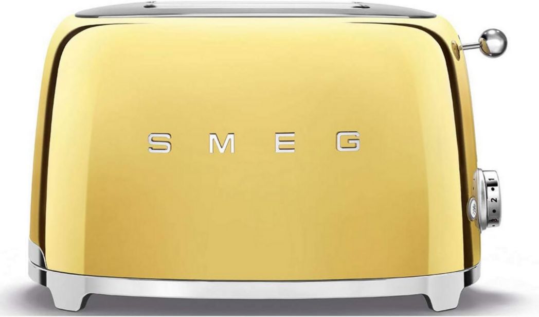 Smeg, Grille-pain 2 tranches TSF01BLEU, 2 fentes 36 mm, 6 niveaux de brunissage, fonctions chauffage, décongélation et bagel, éjection automatique du pain, tiroir ramasse-miettes, 950 W, noir