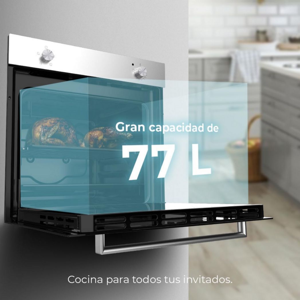 Four encastrable Cecotec Bolero Hexa C134500 Inox A 45 cm. 2600 W, capacité 56 L, basse consommation, 4 fonctions, minuterie, nettoyage vapeur, cuisson vapeur