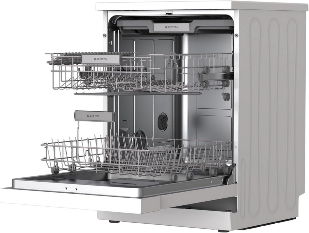 Lave-vaisselle GEDTECH GLV1542DX 15 ch - Tiroir à couverts - 42 dB - Ultra silencieux - Départ différé - Éco - Intensif - Rapide - Faible consommation - Classe C - Inox foncé - Protection enfant