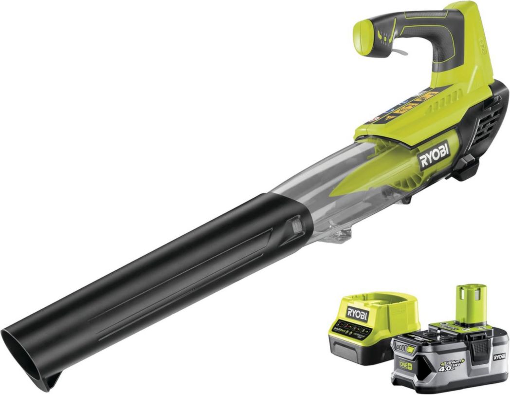 RYOBI - Souffleur aspirateur broyeur sans fil 18 volts ONE+, sans balais - 201 km/h (livré sans batterie) - OBV18