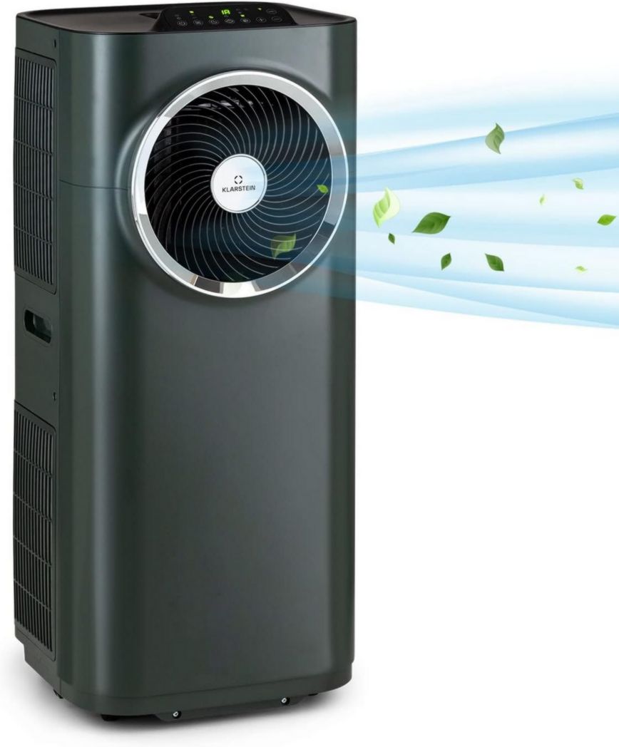 Climatiseur portable silencieux Klarstein, climatiseur portable 5 en 1, mini climatiseur, purificateur et éliminateur d'odeurs, mode nuit, déshumidificateur d'air, faible consommation, 10 000 BTU, climatiseurs