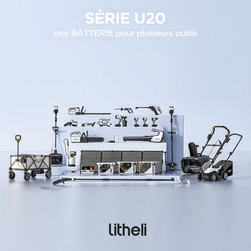 Tondeuse à gazon sans fil Litheli 33 cm, 1 batterie 20 V 4 Ah, hauteur réglable 25-65 mm, bac de ramassage 30 L, pour pelouses jusqu'à 200 m² (jardins et petits espaces)