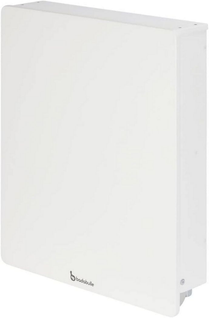 Table à langer pliante Badabulle Plouf - Table à langer pliante murale - Ultra compacte pour les petites pièces - Matelas à langer inclus - Étagère intégrée