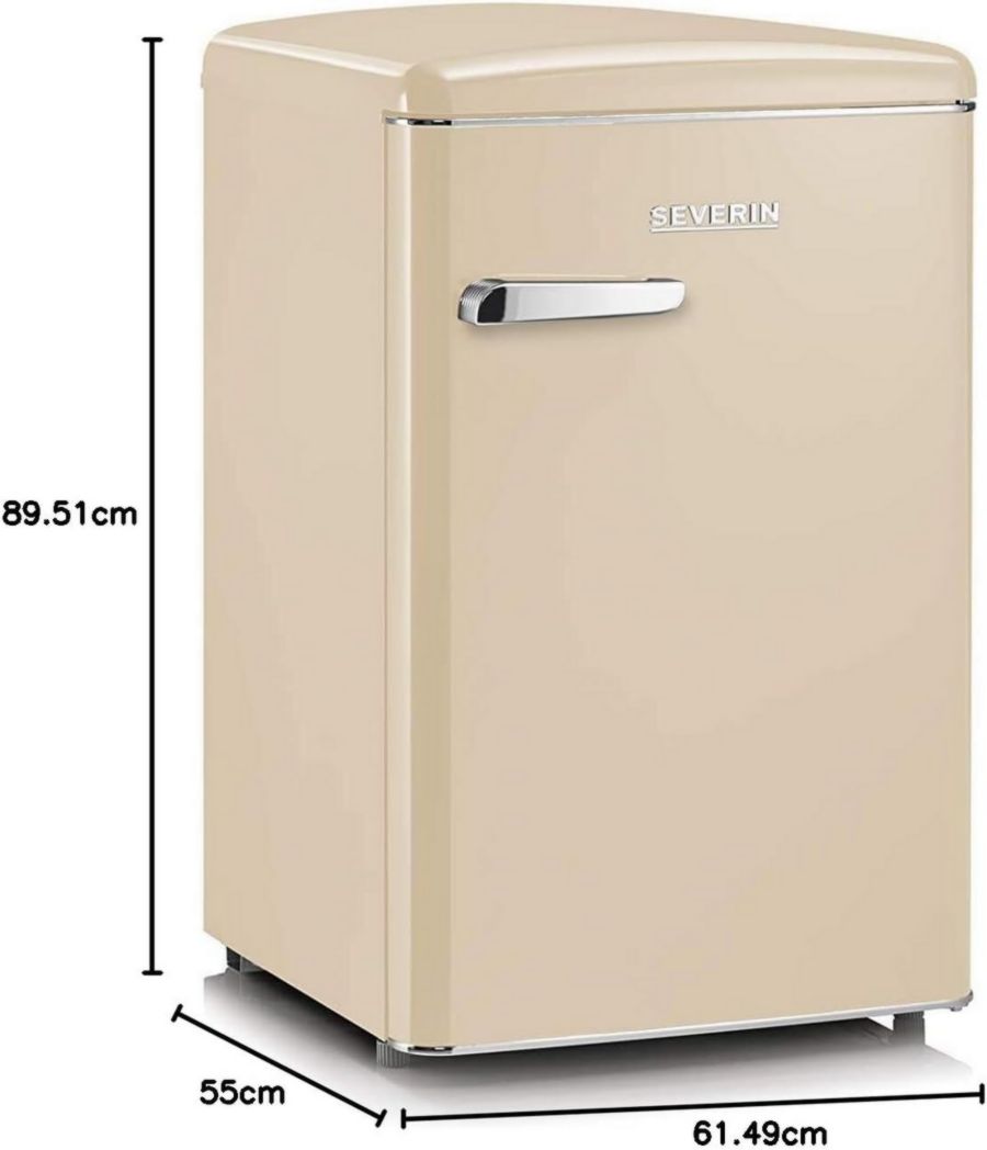Réfrigérateur-congélateur SEVERIN, Pose libre, Longueur 55 cm, 108 L, Classe D, 110 kWh/an, 37 dB, Look rétro, Crème, RKS 8833