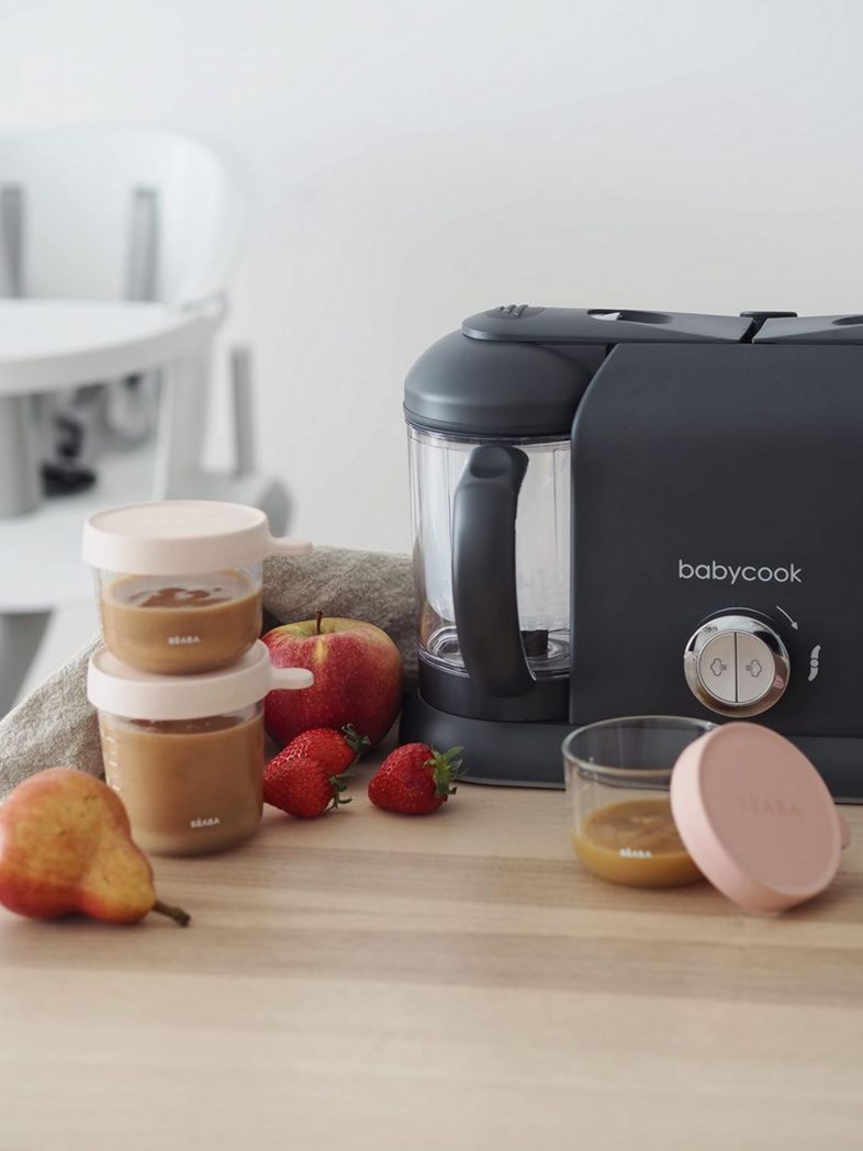 BÉABA, Robot Cuiseur Bébé 4 en 1 Babycook Duo, Mixeur-Cuiseur, Cuisson Vapeur Rapide 15 minutes, Diversification des Aliments, Petits Pots Bébé Maison, Capacité XXL 2200 ml, Noir